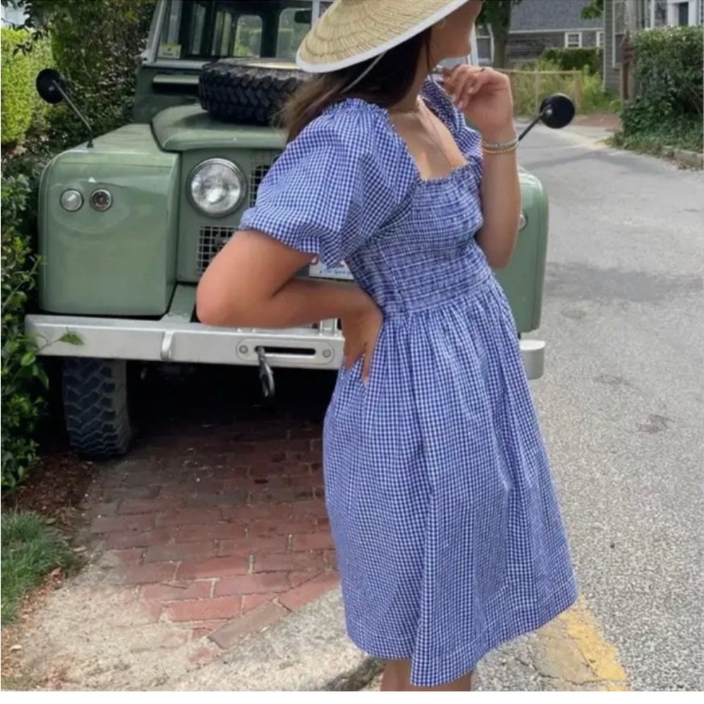 Hill House Blue and White Puff Sleeve Sundress